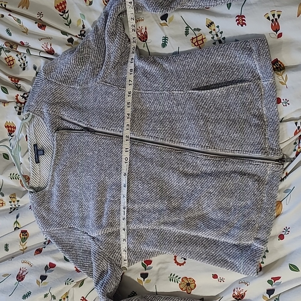 LAST CHANCE! DONATING SOON! Eileen Fisher woven cotton zip moto jacket L - Picture 7 of 10